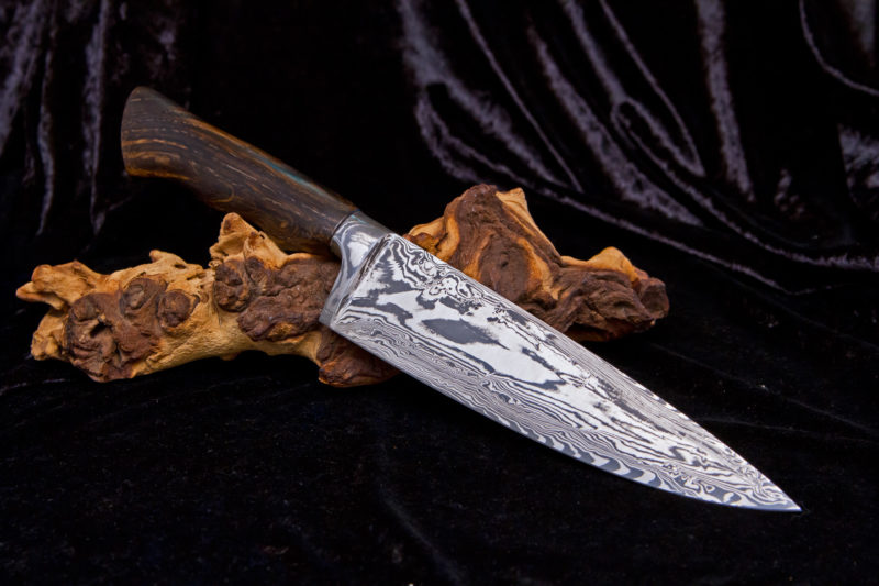 Damasteel Kochmesser aus der Lindenschmiede