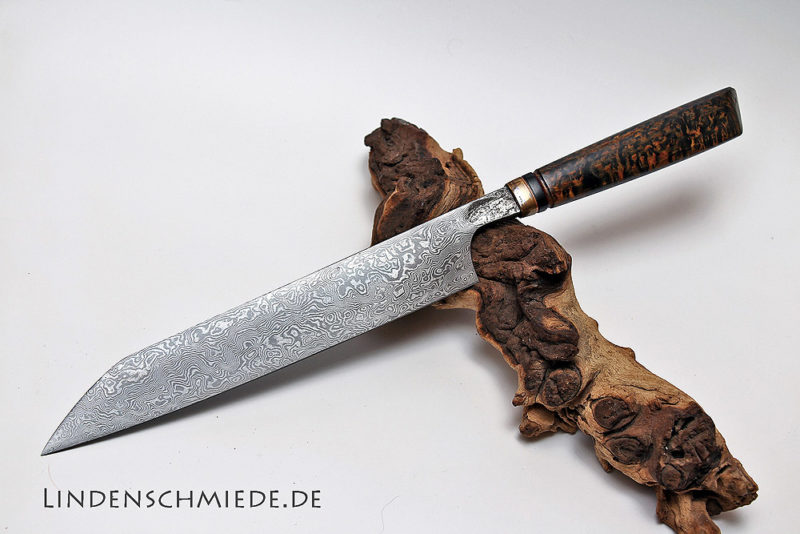 Kochmesser Damast handgeschmiedet