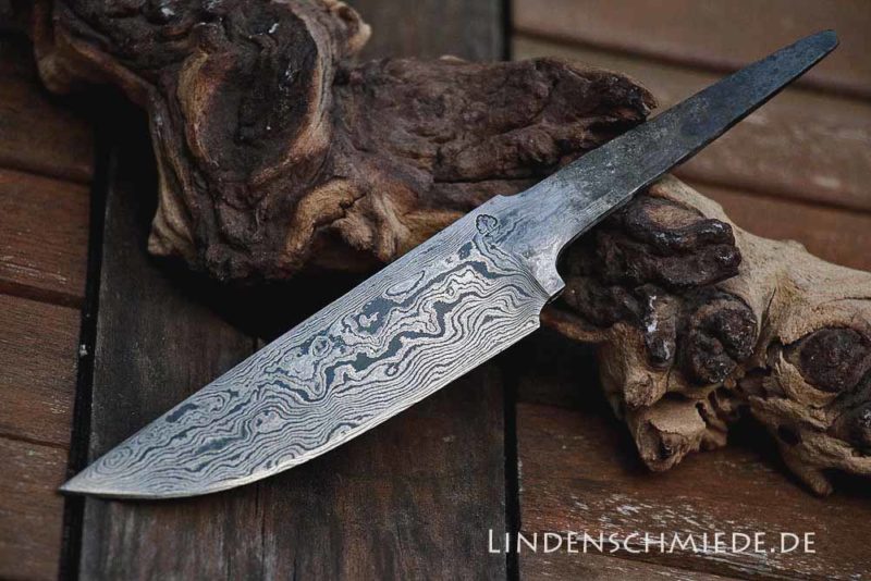 Jagdmesser Klinge aus Damaszenerstahl